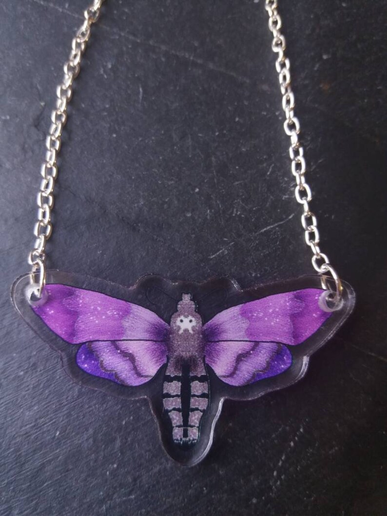 Death's Head Moth Necklace Creepy Pastel Goth Jewellery / Etsy