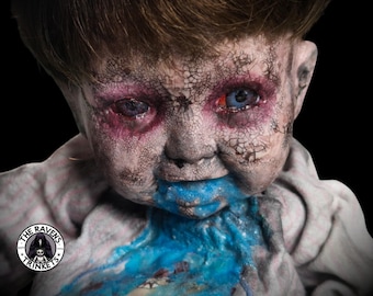Creepy Art Doll, Gothic Horror Decor, Halloween Prop