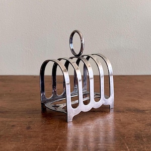 Silver Plate Toast Rack Signed J.S.S., English, Early 20th Century