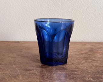 Small Paneled Tumbler, Cobalt Blue Lead Glass, American, c. 1870