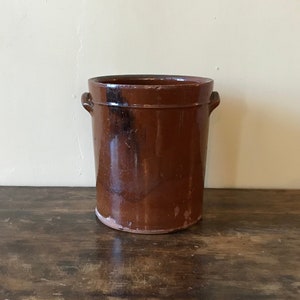 Barattolo in ceramica rossa con decorazione al manganese, Nowalk, Connecticut, c. 1850