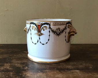Bone China Fruit Cooler Base With Grisaille And Gilt Decoration, Old Stapled Repairs, Spode Pattern 319, Stoke, England, c. 1803