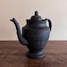 Engine Turned Black Basalt Teapot With Acorn Finial, English, Late 18th ...