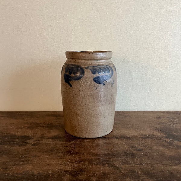 Small Cobalt Decorated Stoneware Jar Or Crock, Mid Atlantic US, Third Quarter 19th Century