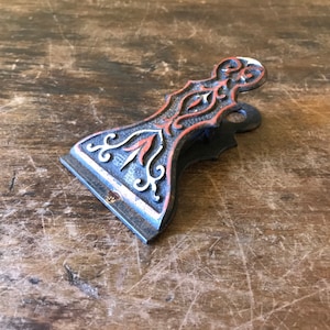 Cast Iron Paper Or Document Clip, Original Painted Decoration, American, Late 19th Century