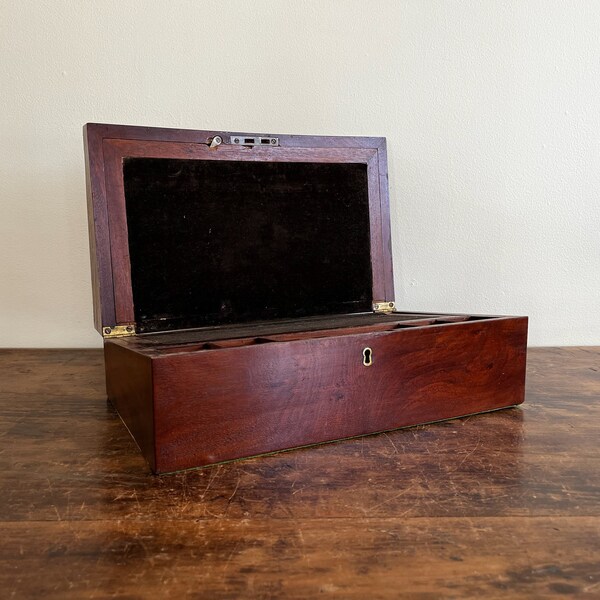 Writing Slope, Figured Mahogany Veneer On Beechwood, English, Early To Mid 19th Century