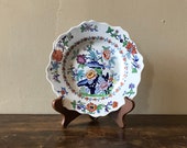 Pearlware Dessert Plate, John William Ridgway Pattern No. 767, Rock Formation And Flowers, English c 1820