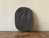 Cast Iron Pineapple Mold Or Cookie Press, Oval Shaped, Likely American, 19th Century