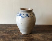 Ovoid Stoneware Storage Or Oyster Jar With Cobalt Compass Decoration, Attributed to Clarkson Crolius, Manhattan, Early 19th Century