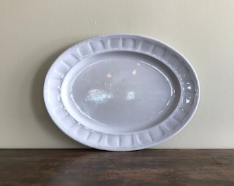 Large White Ironstone Platter, James Edwards & Son President Shape, Burslem, England, c. 1856