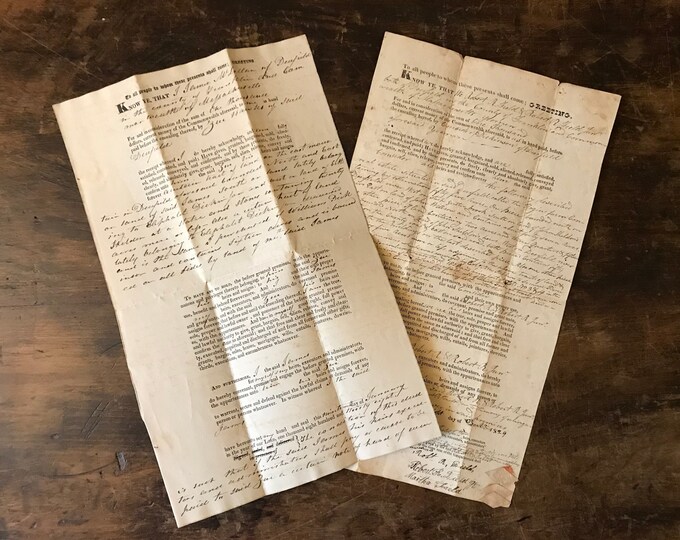 Two Historic Land Deeds, Deerfield, Massachusetts, Second Quarter 19th Century Etsy