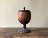 Treen Urn With Lid, Old Natural Surface, American, Late 19th Century
