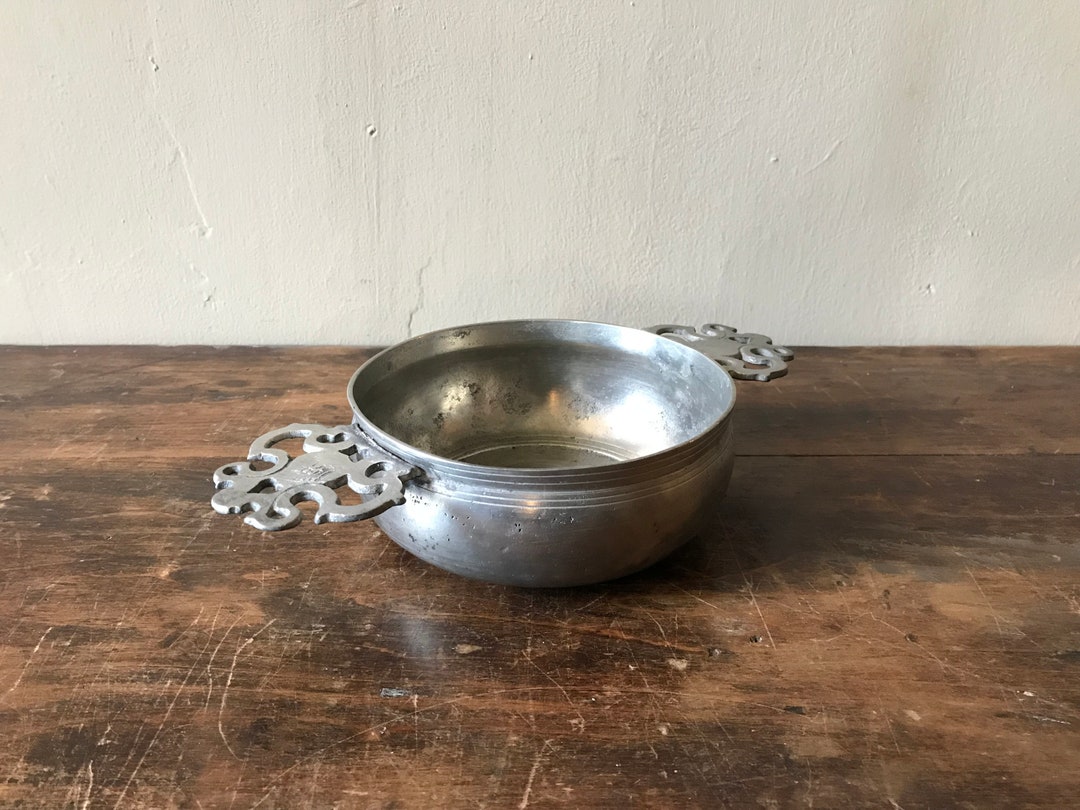 Double Handled Pewter Porringer Continental European 18th Etsy