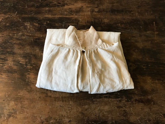 Mens Linen Shirt With Bone Buttons, Early 19th Cen