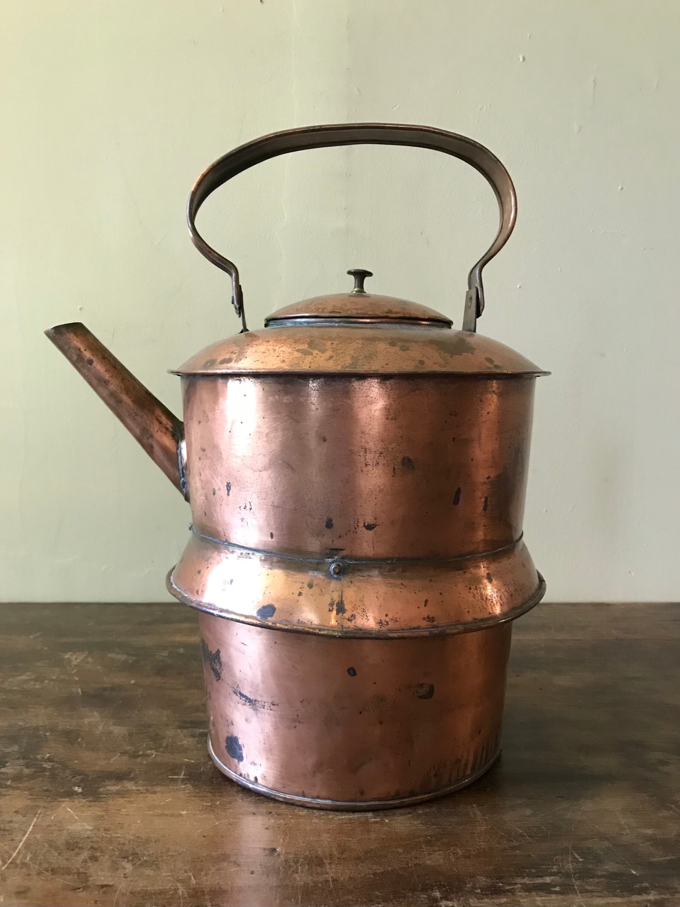 Handmade Double Height Copper Kettle With Cramp Or Dovetail Etsy