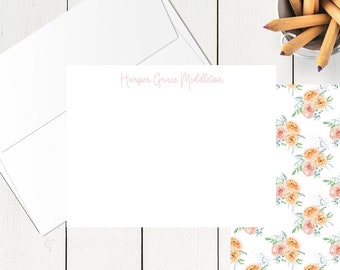 Personalized Baby + Children's  Notecards, Stationery Gift Set for Kids, Children's Writing Set, Girls Thank You Notes