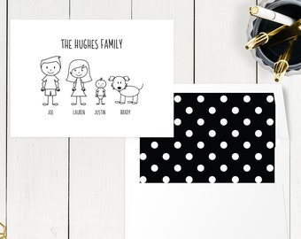 Personalized Family Note Cards, Custom Stationery with your whole family!