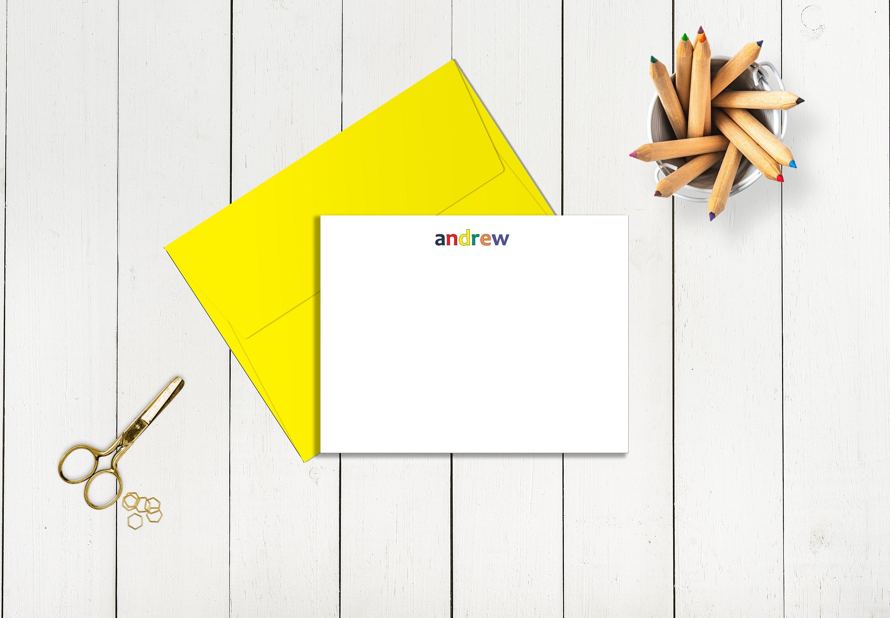 Personalized Baby Children's Notecards, Stationery Gift Set for Kids