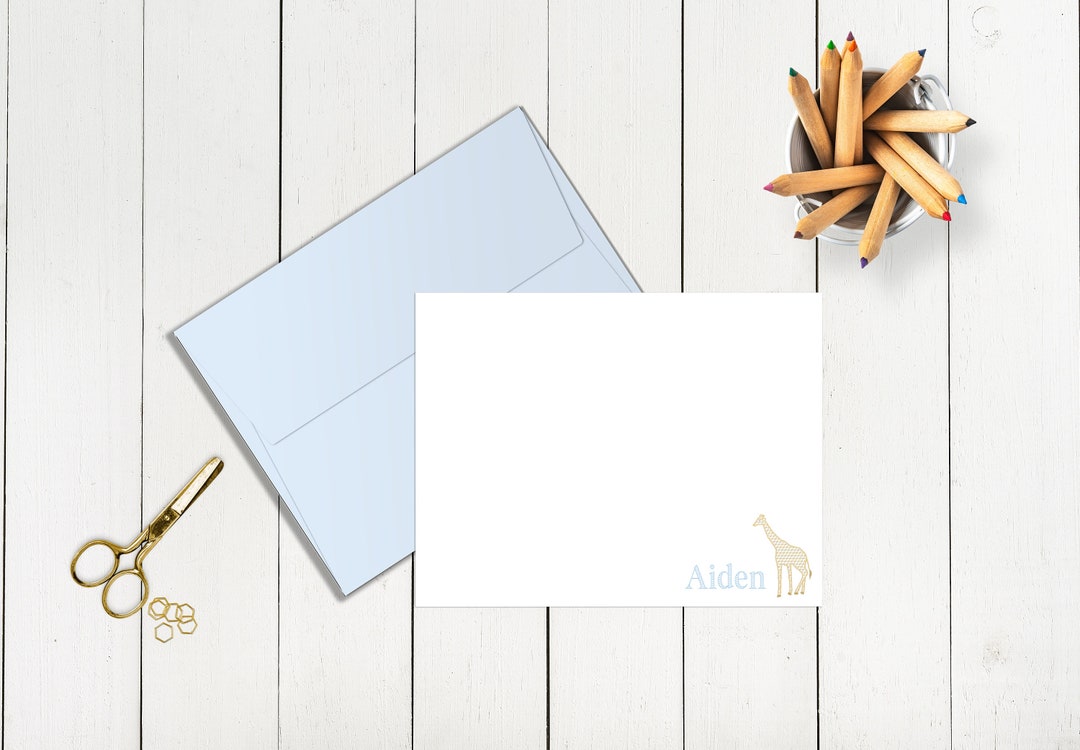 Personalized Giraffe Stationery Set, Kids Thank You Notes - Etsy