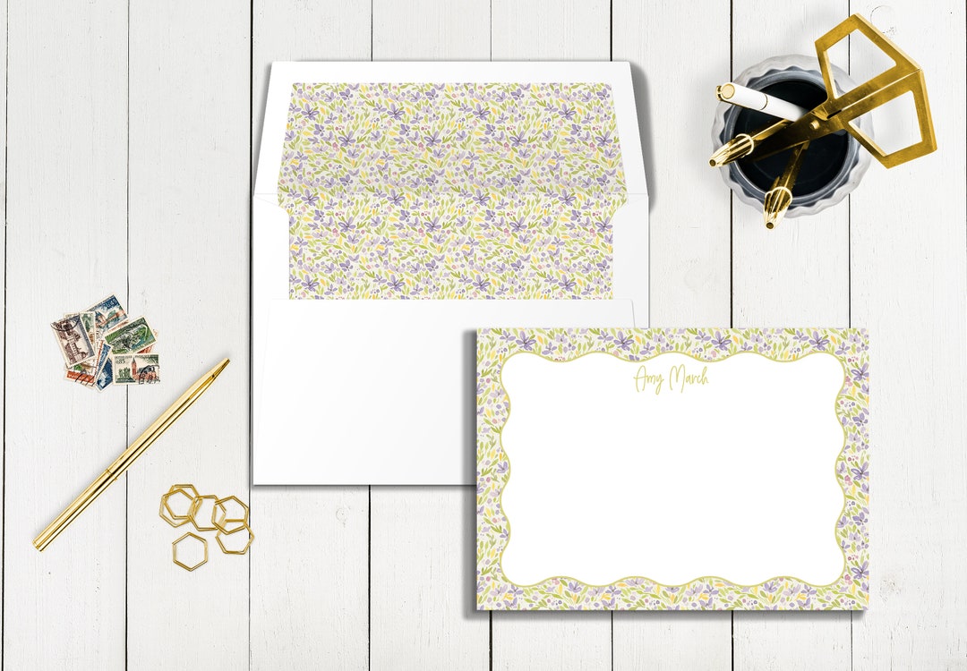 Personalized Floral Note Cards | Custom Stationery Set - Etsy