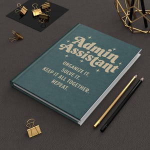 Admin Assistant Organizer Journal Hardcover Lined Notebook, Office Planner