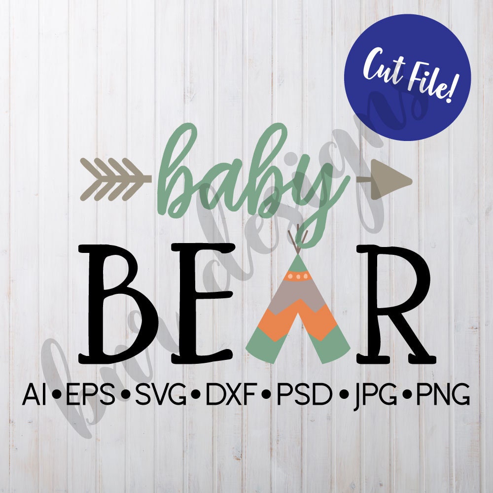 Little Bear SVG Kids SVG Boho SVG Dxf File Cricut File - Etsy
