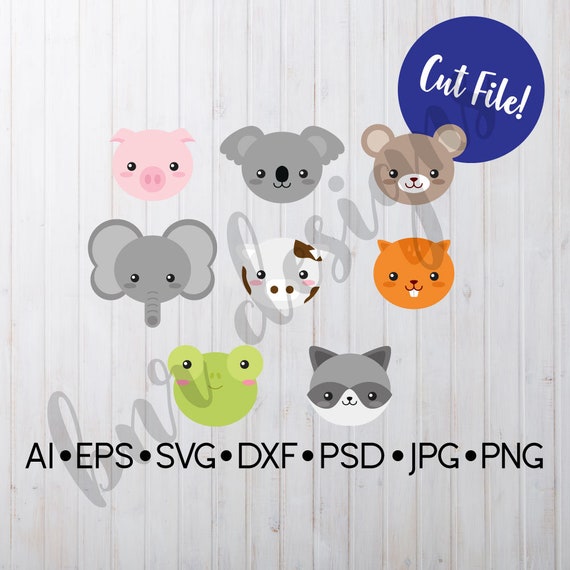 Download Cute Animal Svg Kawaii Svg Animal Svg Svg Files Dxf Files Etsy