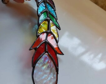Stained glass feather