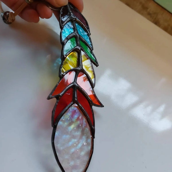 Stained glass feather