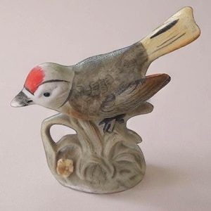 Bisquit Porzellan Vogel Rotkehlchen Deko