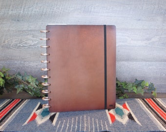 Discbound Leather Planner Cover, Personalized Planner Cover, Classic Planner Covers, Letter Size Planner Cover