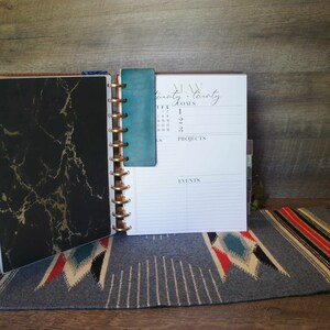 Leather Planner Page Finder Bookmark for Discbound Planner image 6