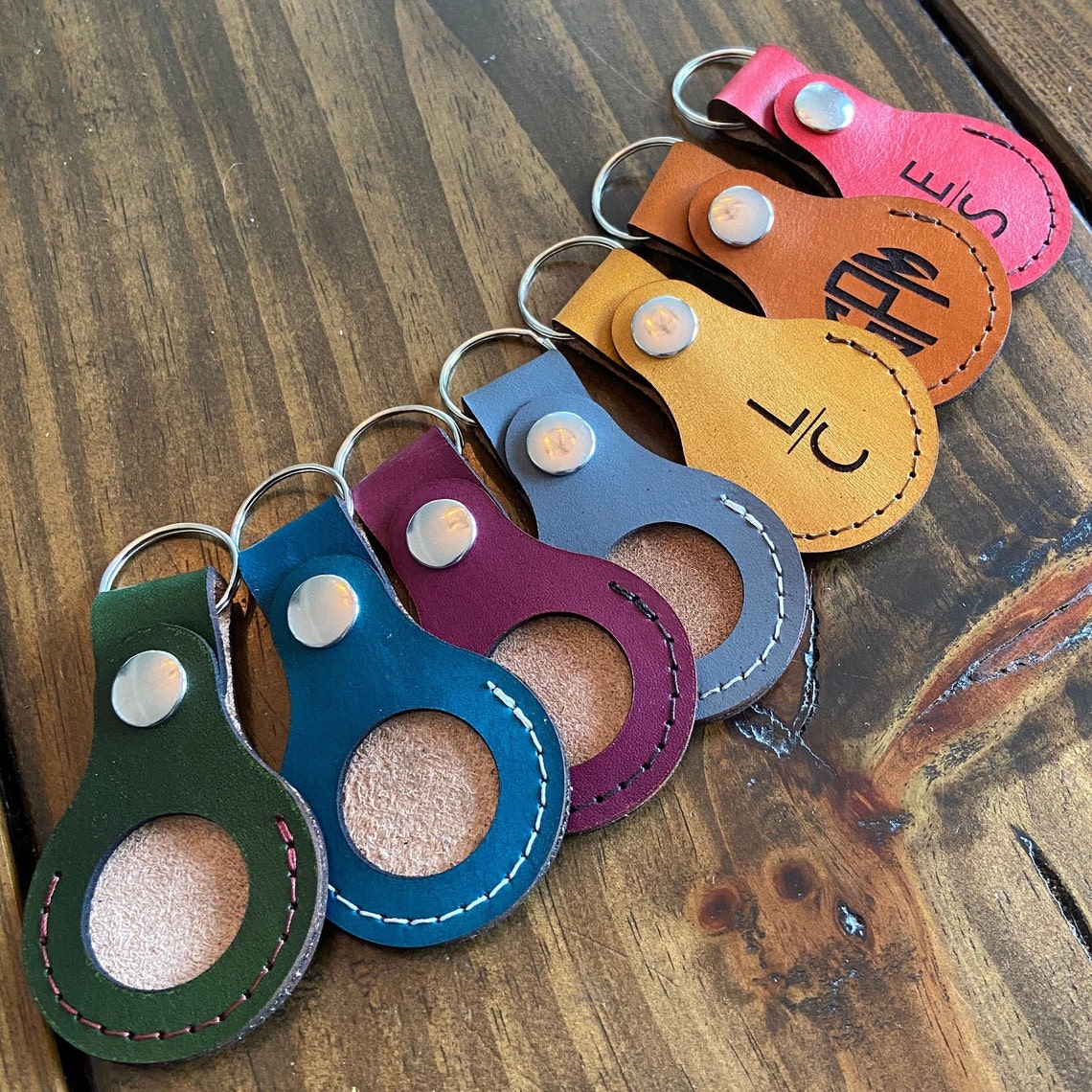 AirTag Leather Keychain Leather Airtags AirTag Keyring Etsy