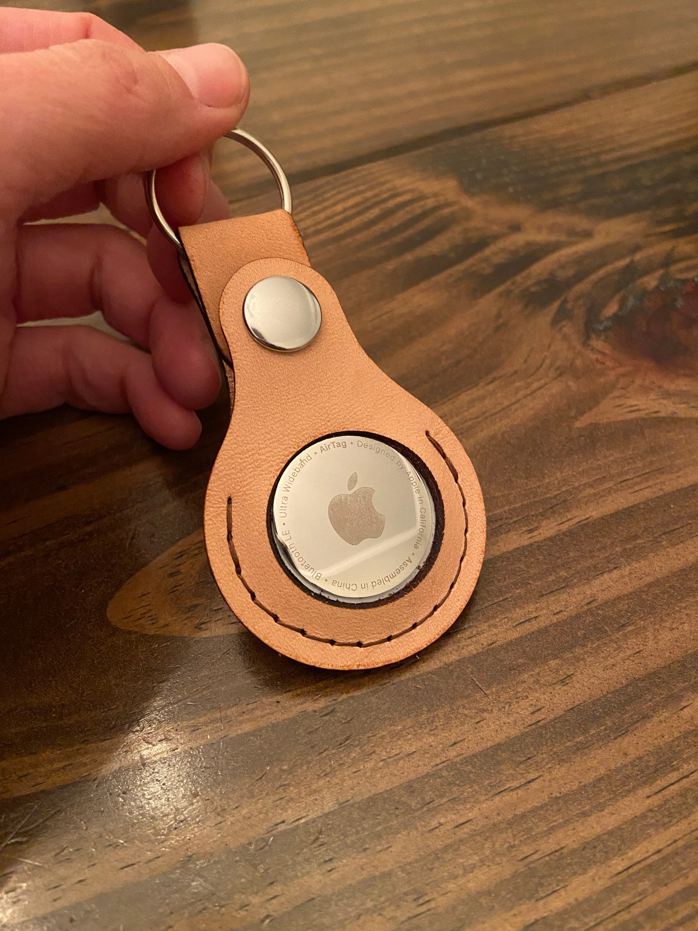 Airtag Leather Keychain Personalized Leather Airtags Airtag Etsy