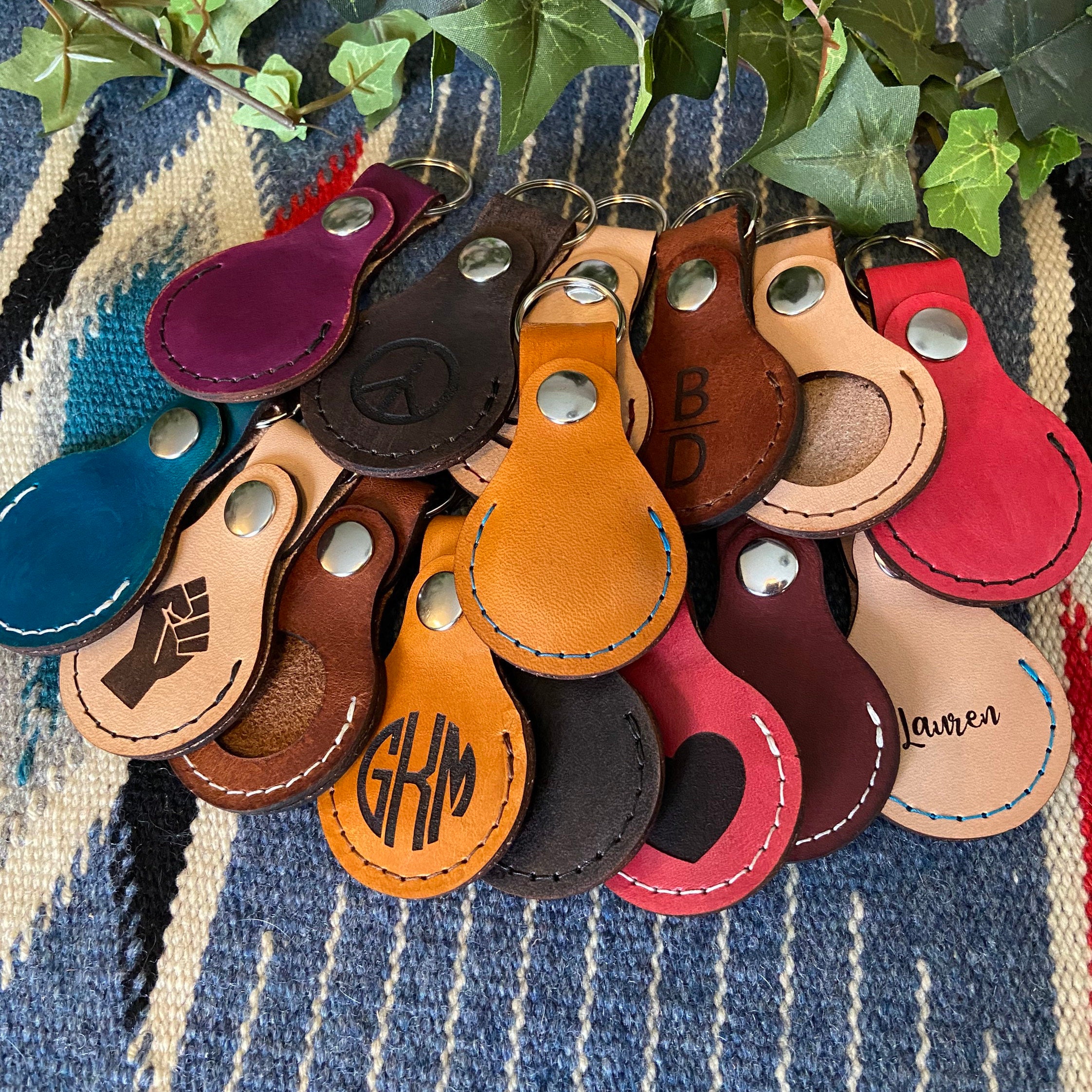 Leather Airtag Keychain Leather Airtags AirTag Keyring Etsy