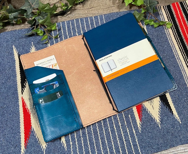 Personalized Leather Journal Travelers Notebook A5, Moleskine Cahier, Midori, B6, A6, Pocket, Field Notes, Hobonichi, Leuchtturm 1917 image 2