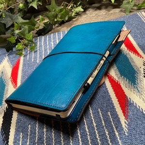 Personalized Leather Journal Travelers Notebook A5, Moleskine Cahier, Midori, B6, A6, Pocket, Field Notes, Hobonichi, Leuchtturm 1917 image 8