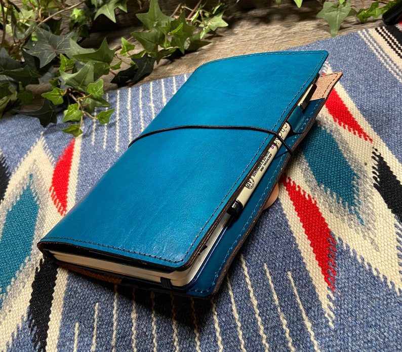 Personalized Leather Journal Travelers Notebook A5, Moleskine Cahier, Midori, B6, A6, Pocket, Field Notes, Hobonichi, Leuchtturm 1917 image 8