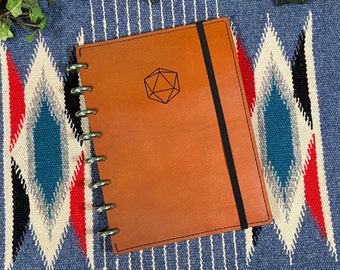 Leather Dungeons and Dragons Discbound Planner Cover Tabletop Gaming Planner Campaign Planner Character Journal