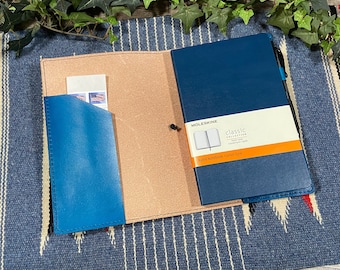 Moleskine Grande couverture rigide/couverture souple - Couverture de planificateur de journal en cuir avec folio Perfect Fit