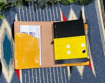 Stalogy A6, B6 & Hobonichi A6 Techo - Couverture de planificateur de journal en cuir avec folio Perfect Fit