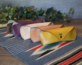 Leather Sunglasses Case, Leather Sunglass Case, Glasses Case, Leather Case, Glasses Protector Handmade to order - Will fit Ray Ban etc