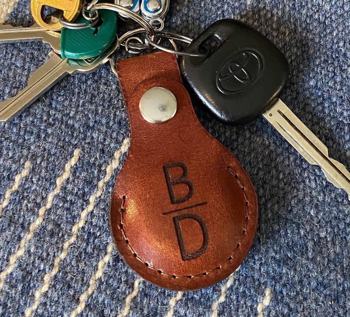 Leather Airtag Keychain Leather Airtags AirTag Keyring Etsy