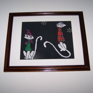 Fabric  Art, Alley cats gone uptown sophisticated caricature framed fabric wall picture by Fashion Art Creations