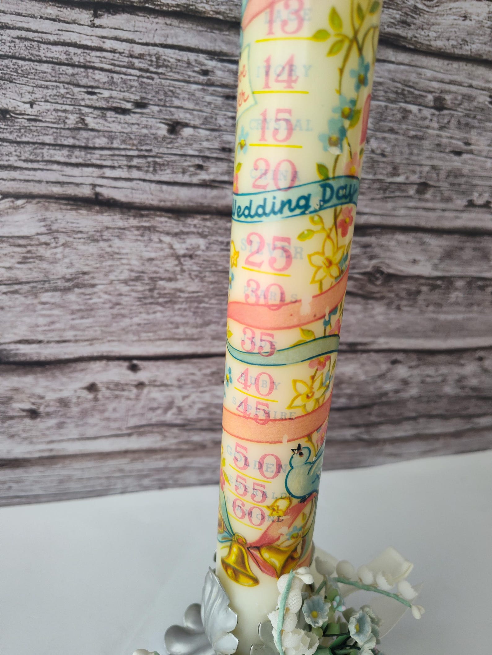 18" Wedding Gift Anniversary Candle from the 70s