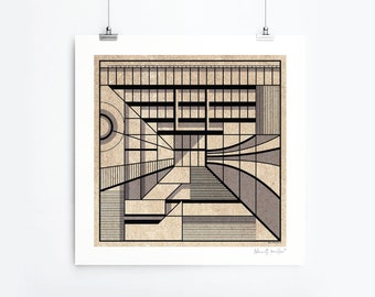 Birmingham Central Library (Unframed Art Print)