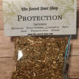 Protection Incense, Clearing, Protection, Meditation, Mugwort, Myrrh, Angelica, Wood Betony, Basil, Sage, Cinnamon, Bay leaves etc