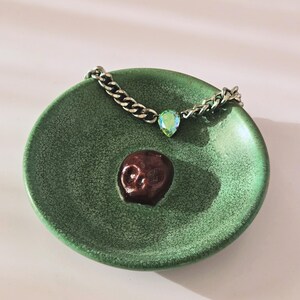 ceramic trinket dish handmade ring holder gothic key tray stoneware altar plate skull pottery jewelry storage alternative homeware Cherry Cranium