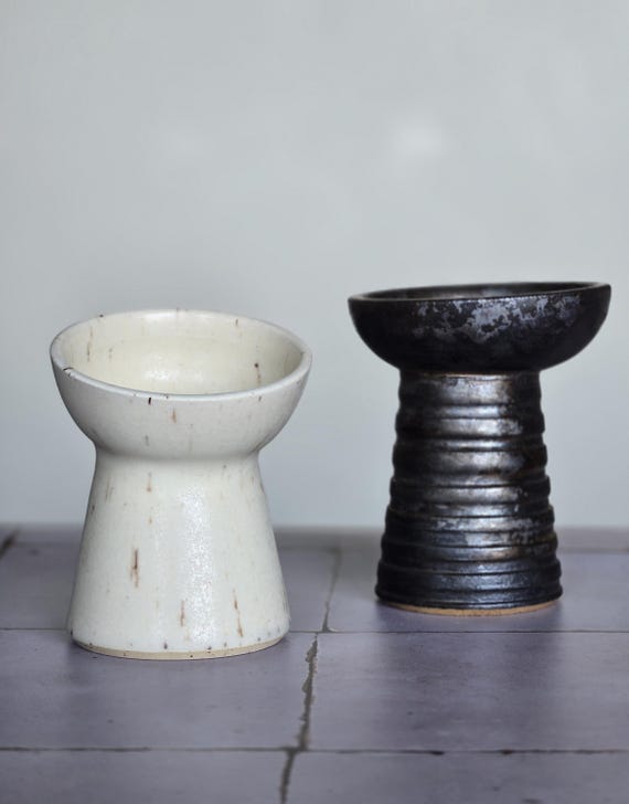 ceramic elevated cat bowl handmade raised small dog bowl pedestal pet dish angled cat water bowl cute feeding plate for cats handmade gift