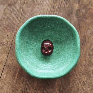 ceramic trinket dish handmade ring holder gothic key tray stoneware altar plate skull pottery jewelry storage alternative homeware image 13